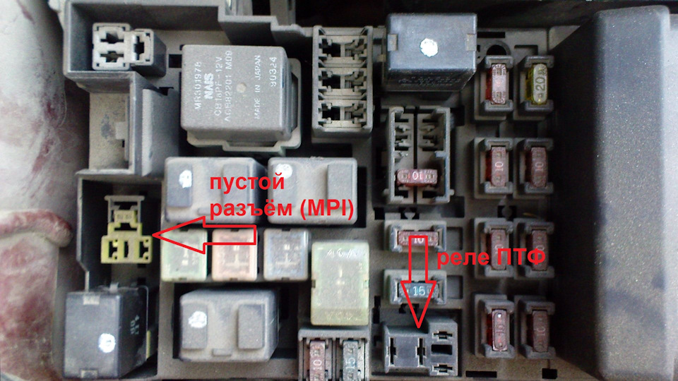 Где находится реле стартера митсубиси паджеро ио