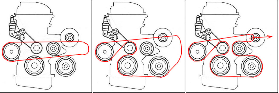 Тойота королла приводной ремень схема