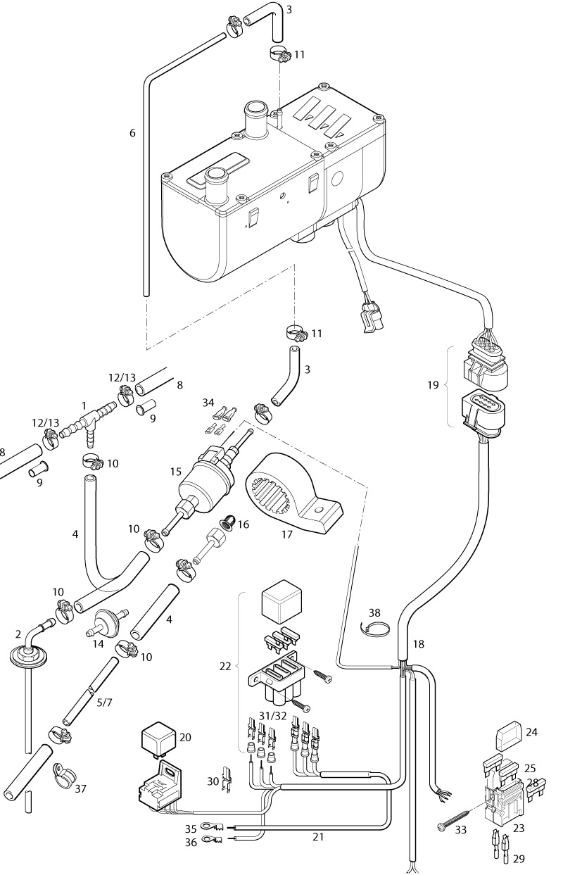 Схема подключения eberspacher hydronic