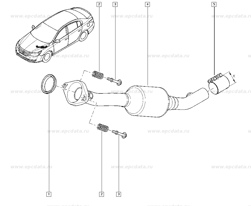 Схема выхлопной системы рено логан 1