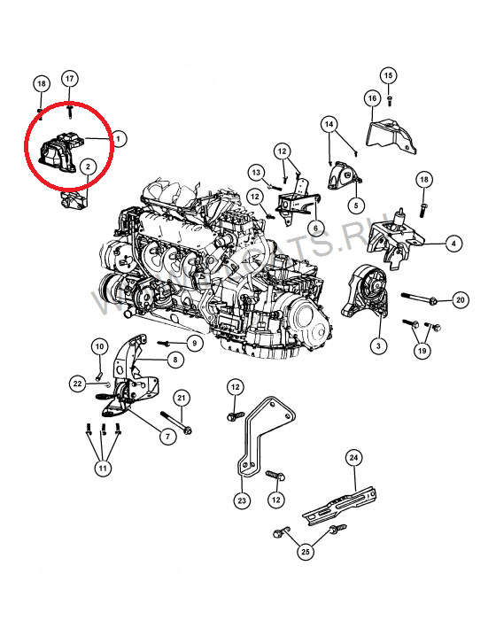 Подушка Двигателя Додж Караван Купить