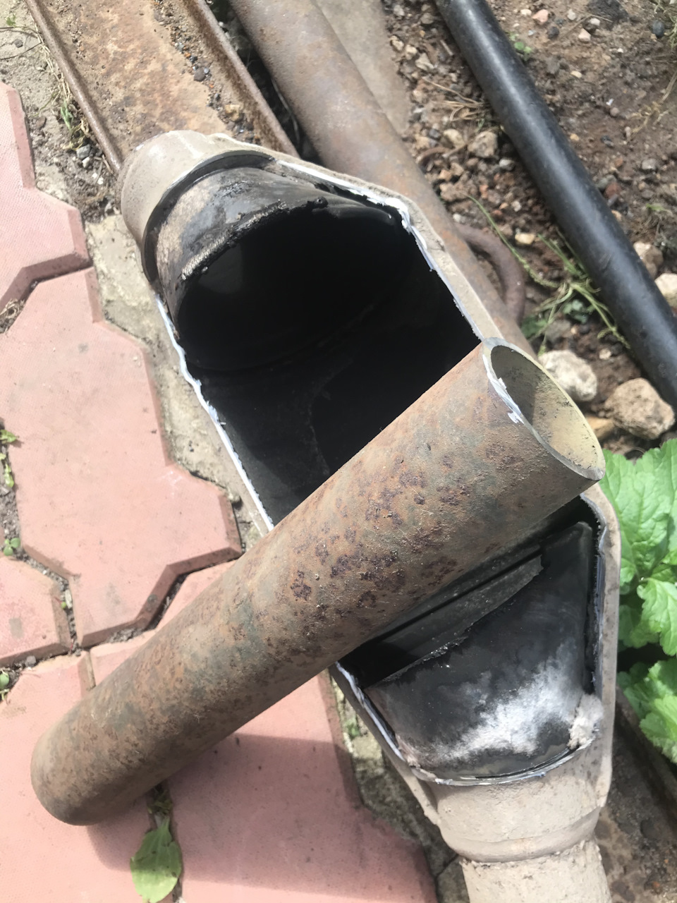 Самодельный пламегаситель и замена хомута на фланец — Audi A6 (C4), 1,8 ...