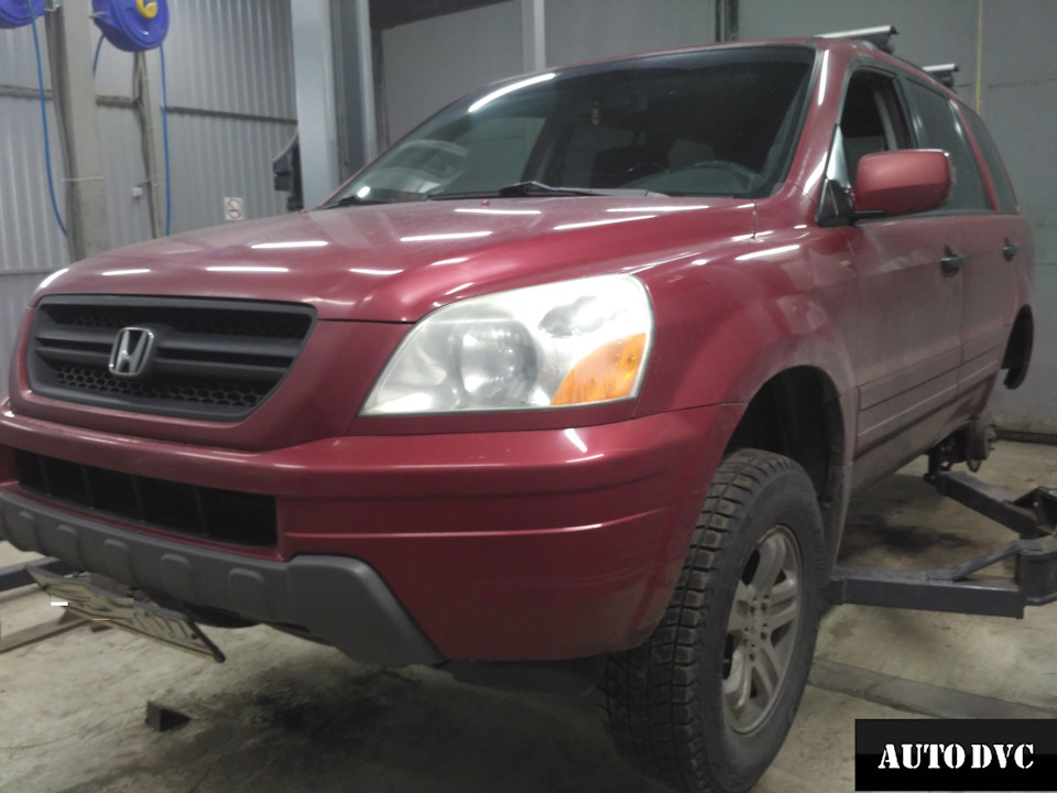 Honda Pilot I Рестайлинг- установка проставок для увеличения клиренса ...