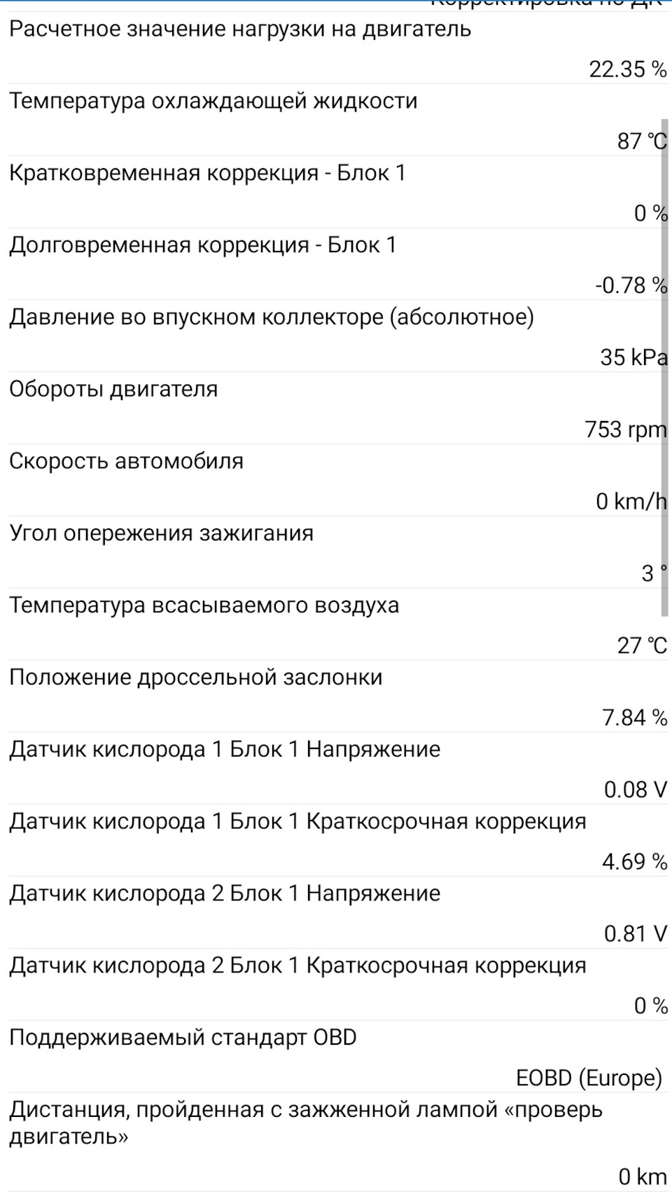 Дергает на низах. Показатели ЭБУ. Сравнение. — Chevrolet Lacetti SW, 1,6 л,  2008 года | наблюдение | DRIVE2