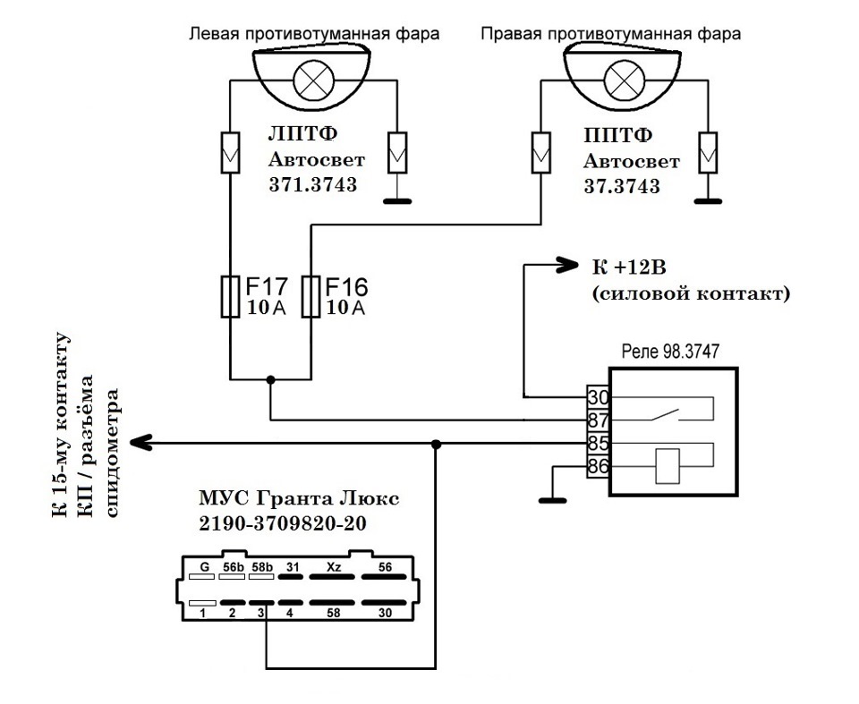 Как подключить передние фары. Схема подключения противотуманных фар на калине 1. Схема подключения туманки Гранта. Противотуманки Гранта фл схема подключения. Схема подключения противотуманных фар Гранта 2190.