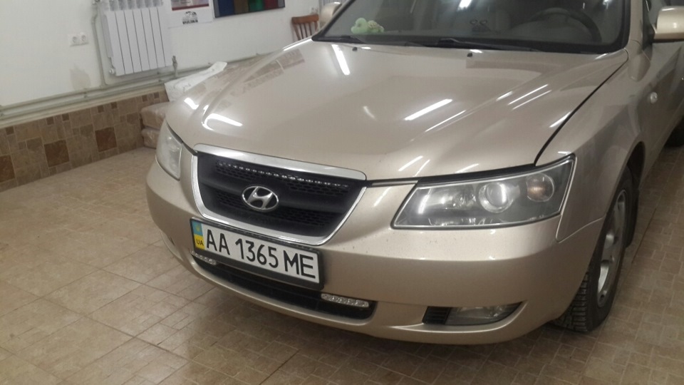 Тонировка фар передняя, задняя — Hyundai Sonata V (NF), 2,4 л, 2006 ...