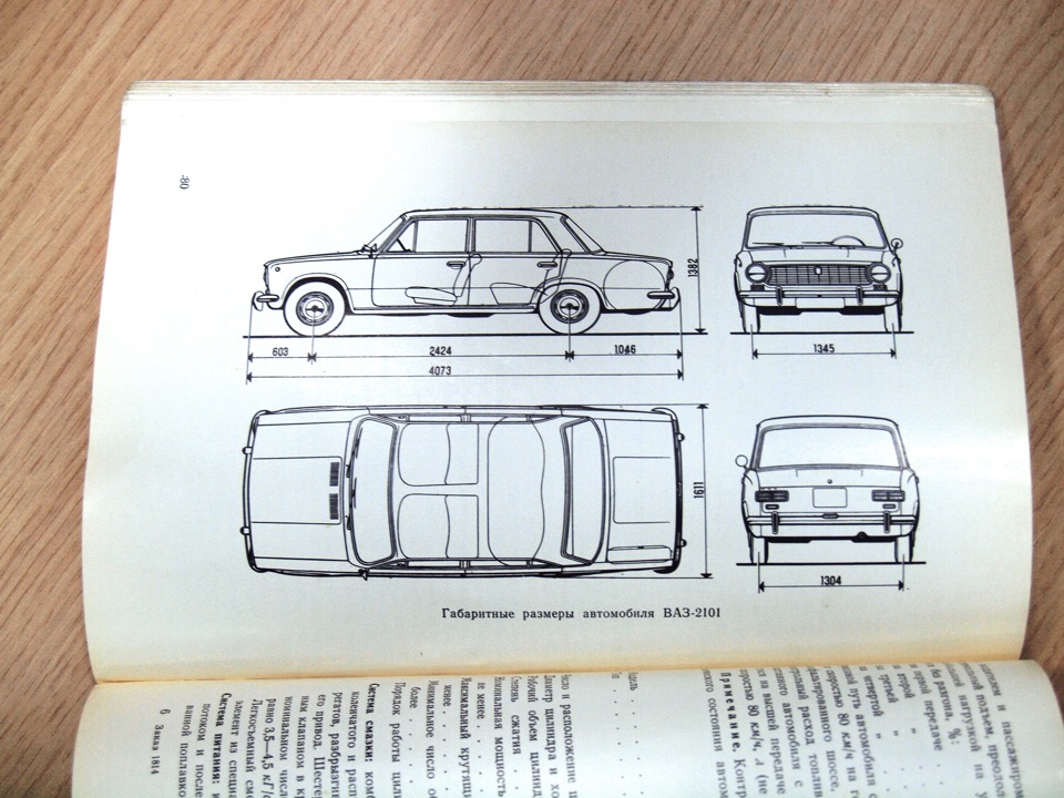 Габариты ваз 2101 схема