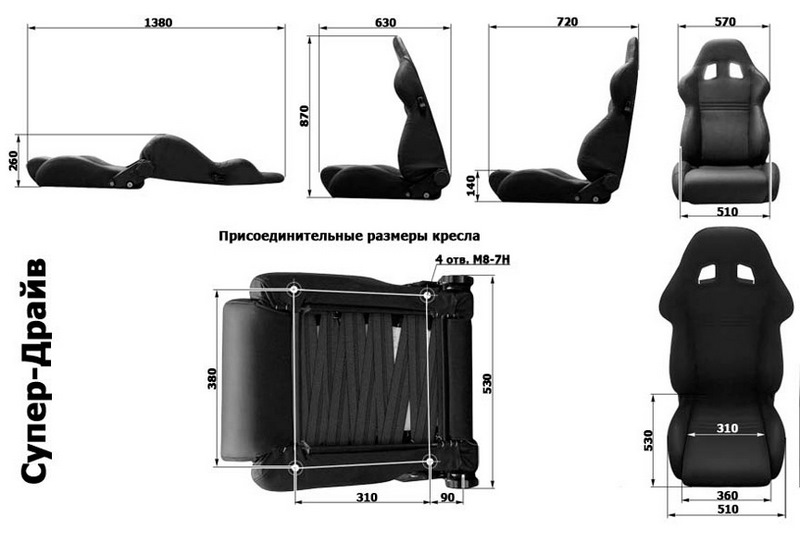 Автомобильное кресло размеры