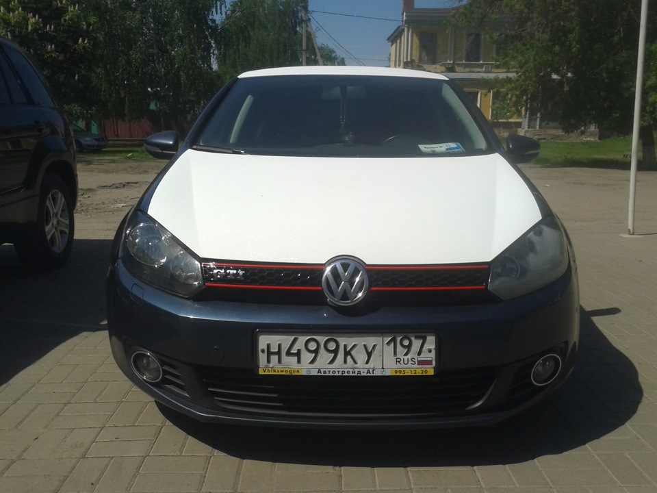 Гольф 6: капот, крыша и багажник в белую алмазку — DRIVE2