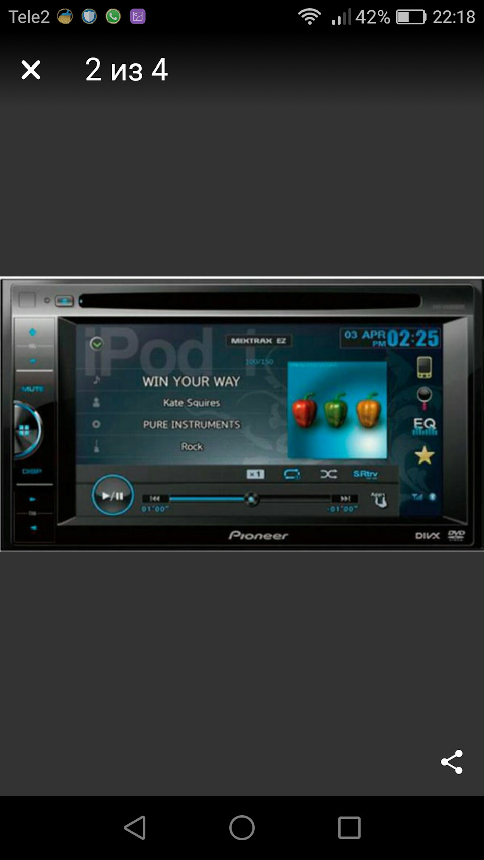 Продам 2 Din pioneer avh-160dvd — Volkswagen Golf Mk4, 1,6 л, 2001 года ...
