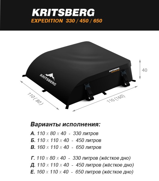 Мягкий бокс на крышу автомобиля KRITSBERG Expedition — варианты ...