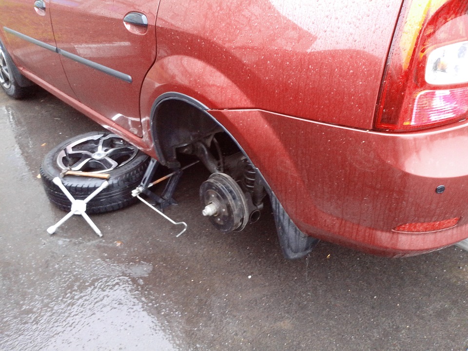 Ремонт старого тормозного барабана — Renault Logan (1G), 1,6 л, 2010 ...