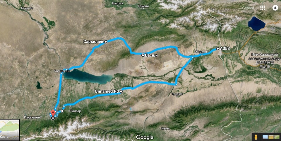 Гугл карта алматинской области