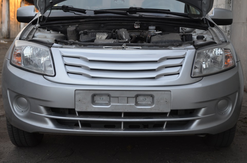Решетка и реснички — Lada Гранта (1G), 1,6 л, 2012 года | тюнинг | DRIVE2