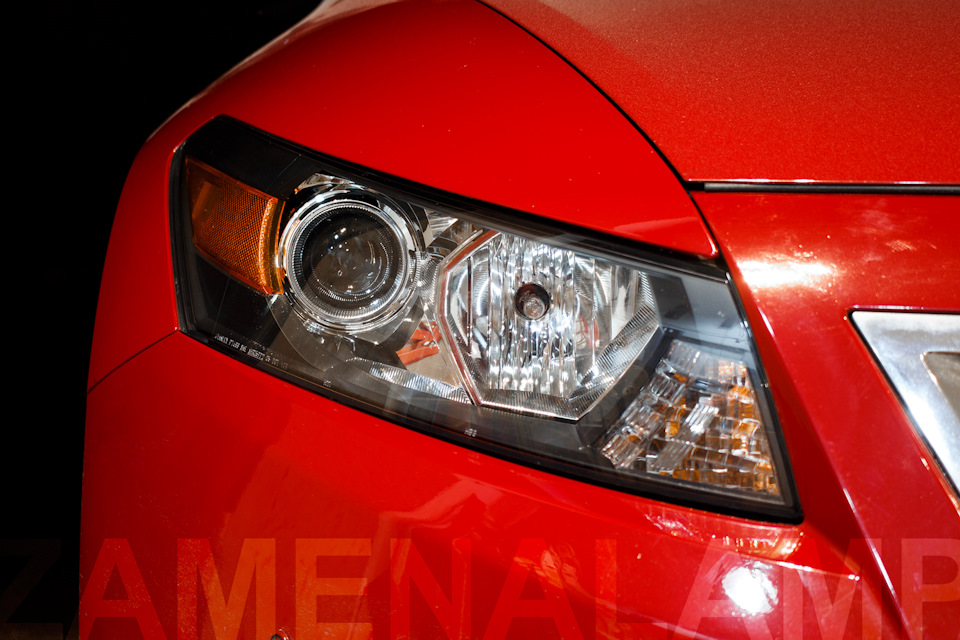 HONDA ACCORD COUPE замена штатных линз на биксеноновые 3.0 дюйма ...