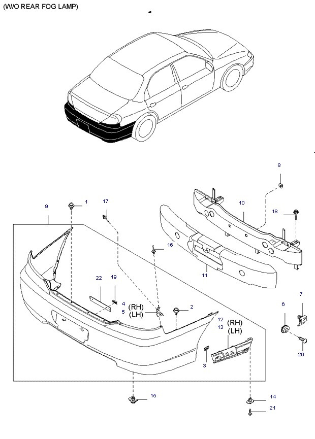 Помогите найти деталь крепления заднего бампера — KIA Spectra, 1,6 л ...
