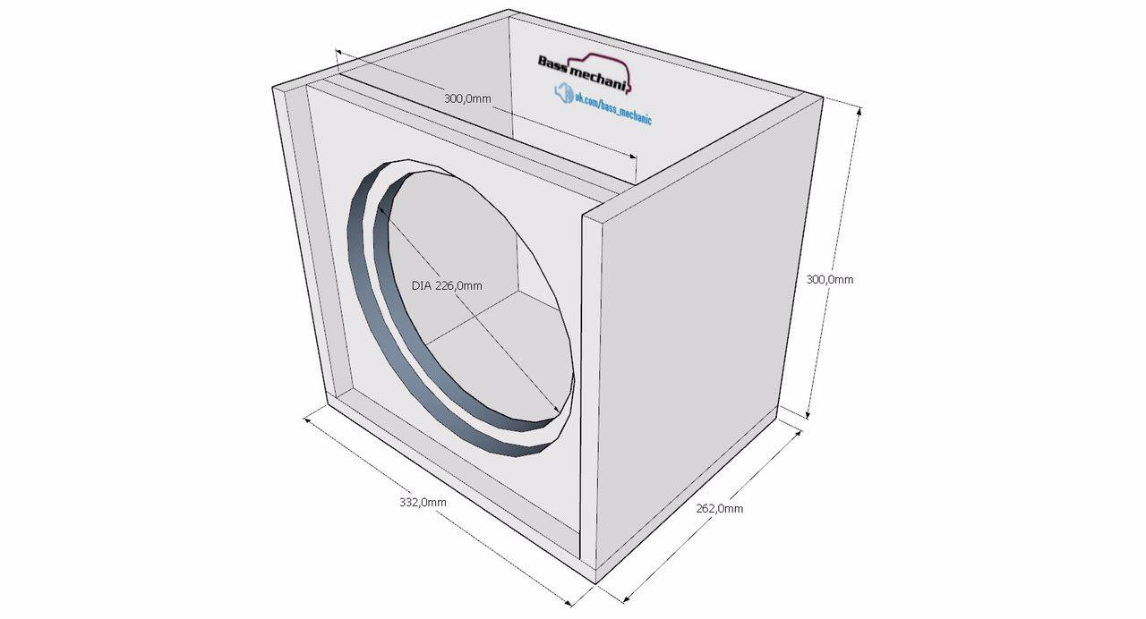 Закрытый короб под 12 сабвуфер чертеж
