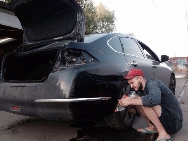 Покраска заднего бампера — Nissan Teana (J32), 2,5 л, 2008 года ...