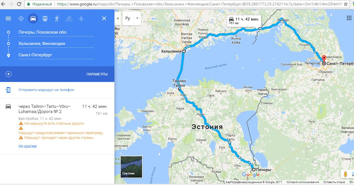 Карта питера и эстонии