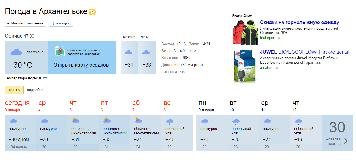 Норвежский сайт погоды в обл