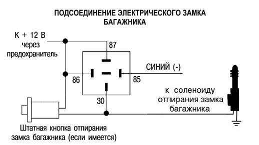 Схема подключения реле сигнализации