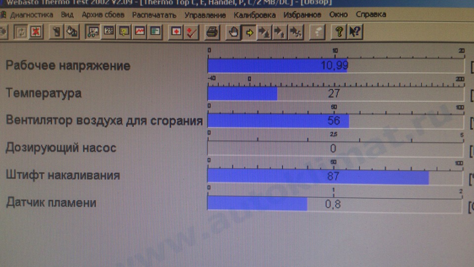 Программа вебасто термо тест при диагностике пишет время вышло и не диагностирует