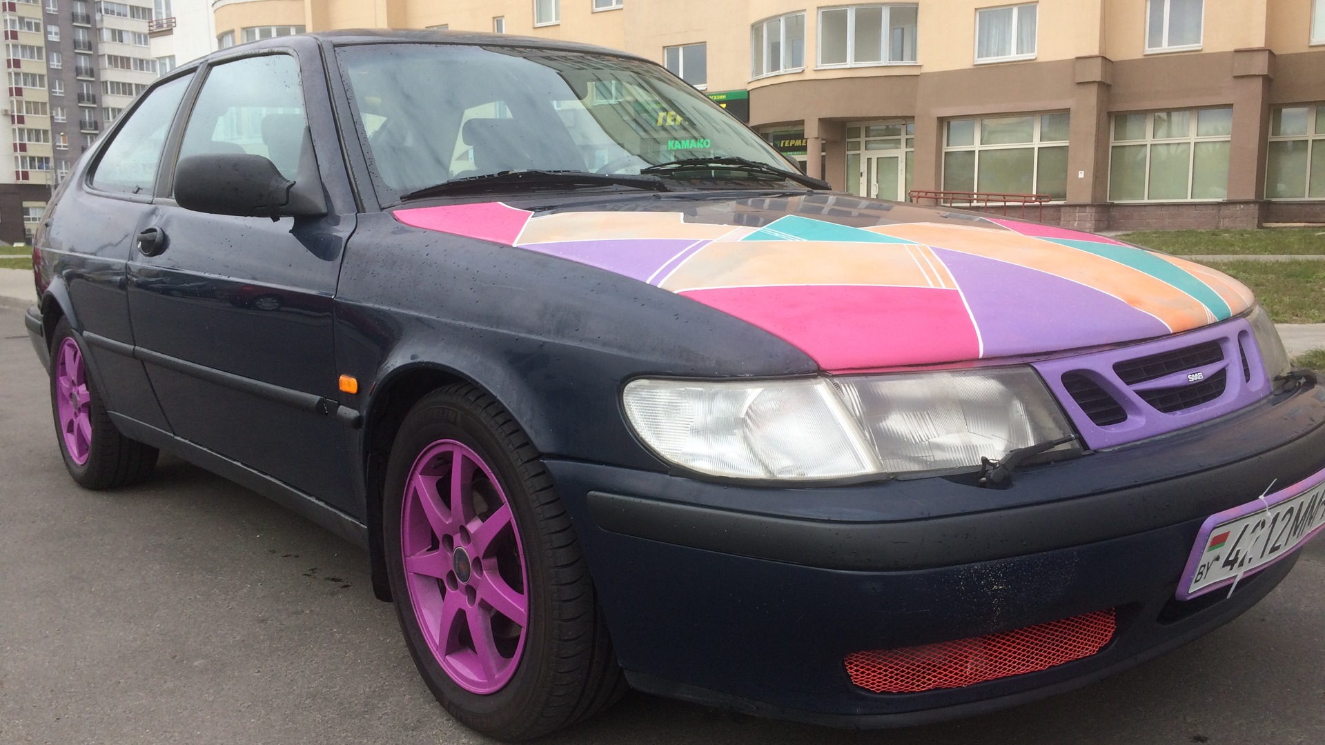 Saab 9-3 (1G) 2.0 бензиновый 1999 | Crazy Car (Цветастая) на DRIVE2