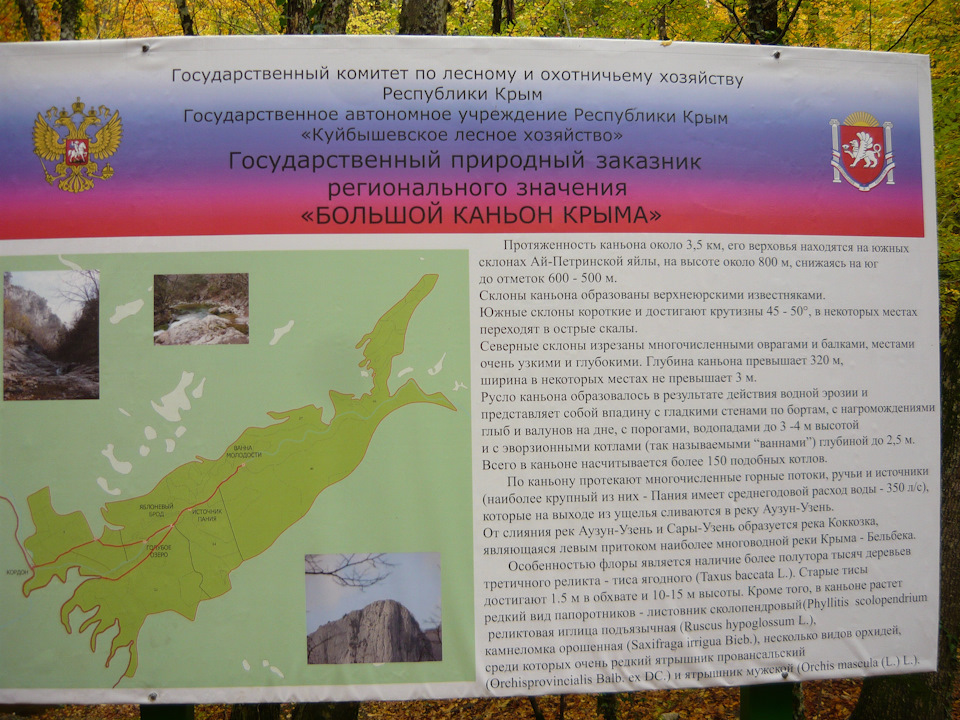 Большой каньон в крыму на карте схема протяженность