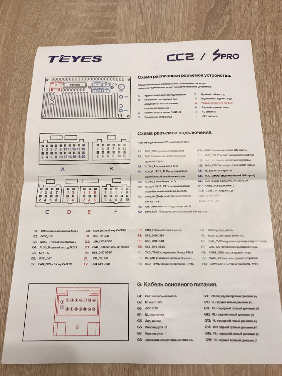 Teyes spro схема подключения