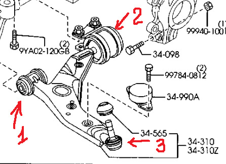 Схема подвески мазда 3 bk