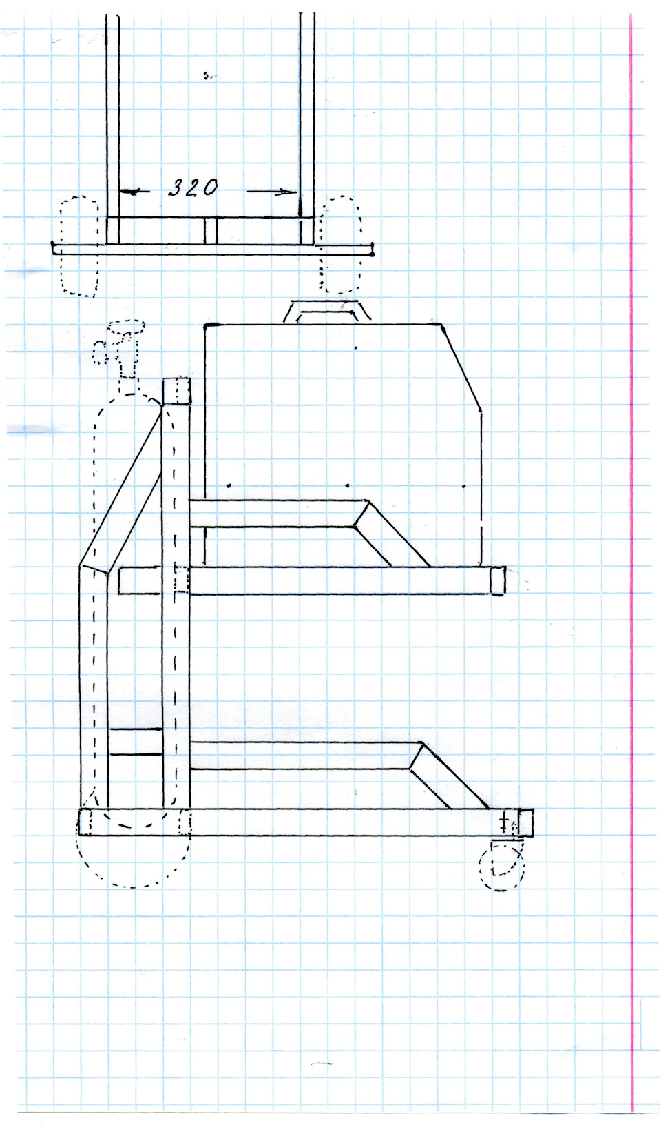 Тележка для полуавтомата с баллоном 40 литров чертежи