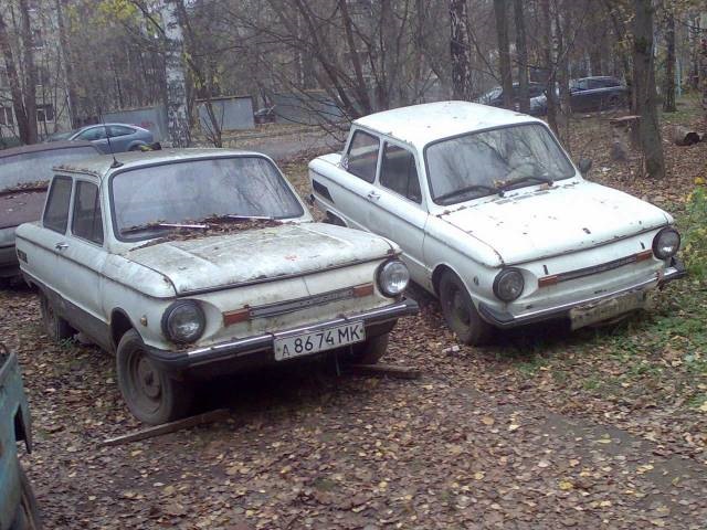 Заброшенный Запорожец в лесу