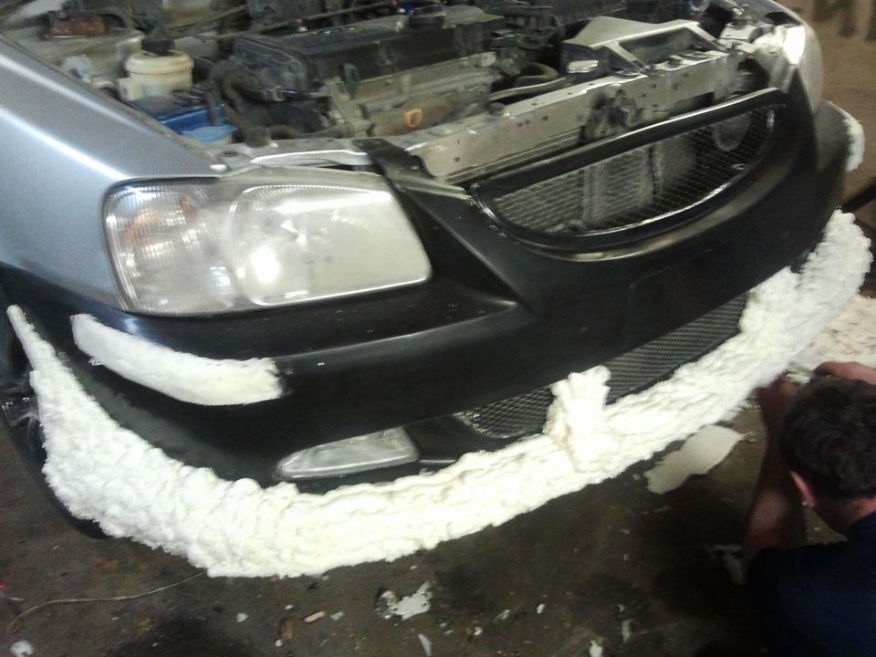 мой передний бампер — Hyundai Accent (2G), 1,5 л, 2007 года | стайлинг ...