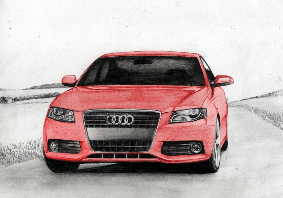 Картинка а 4 нарисована. Арт с Audi a4 b8. Audi a4 Crayon. Audi a6 с4 карандаш. Нарисовать Audi a6.