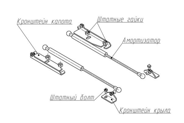 Амортизатор газель чертеж