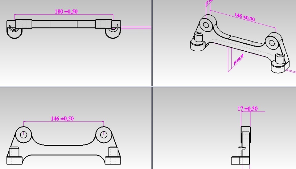 Чертеж суппорта brembo