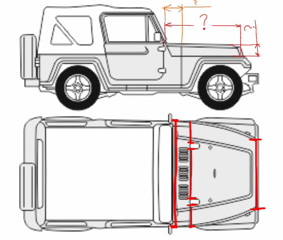 Jeep wrangler чертеж