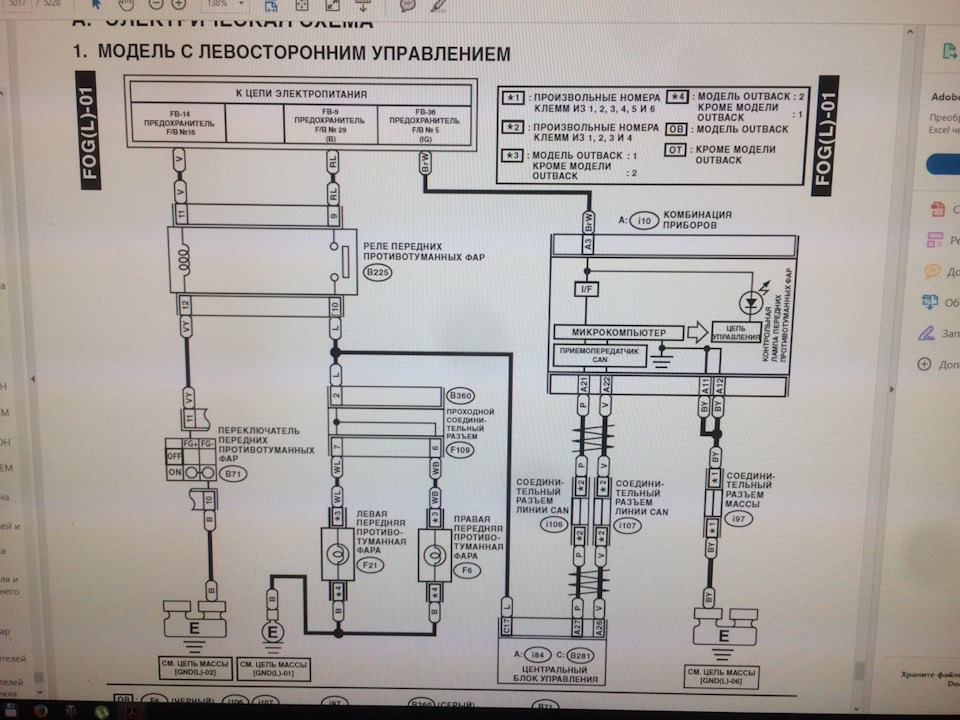 Forester электросхема
