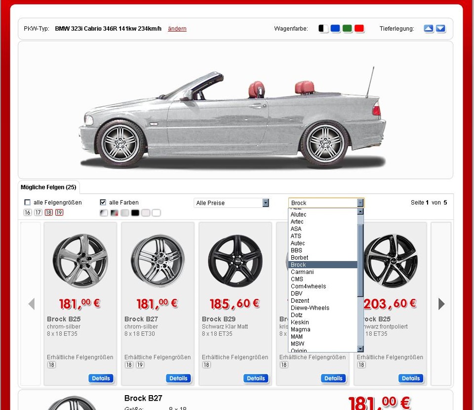 №18. Онлайн подбор дисков. — BMW 3 series Convertible (E46), 2,5 л, 2000  года | колёсные диски | DRIVE2