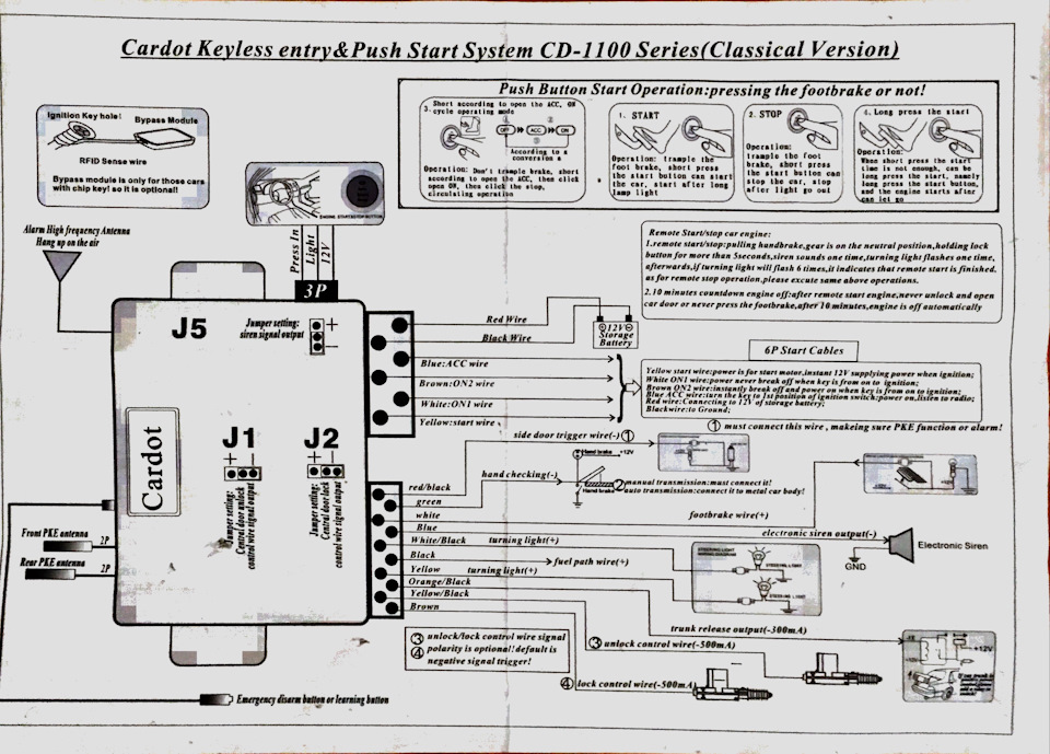 Keyless entry system инструкция на русском схема