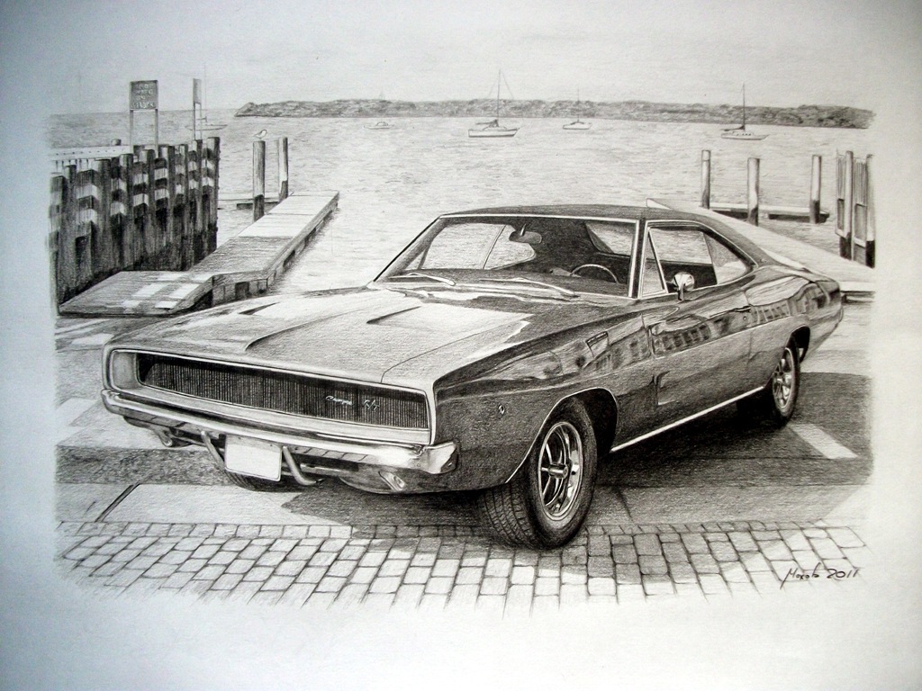 Рисунок Dodge Charger 1968.