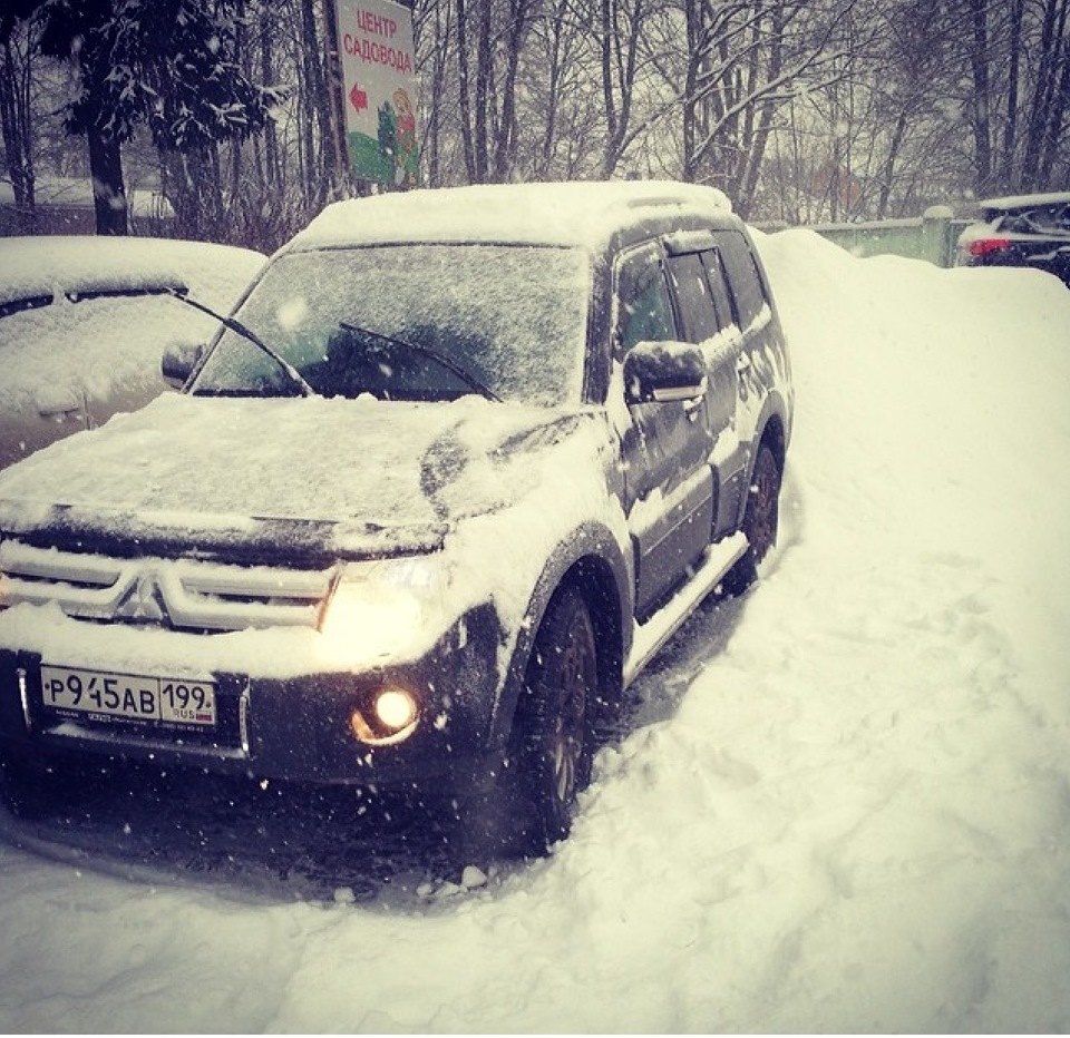 Митсубиси Паджеро в лесу