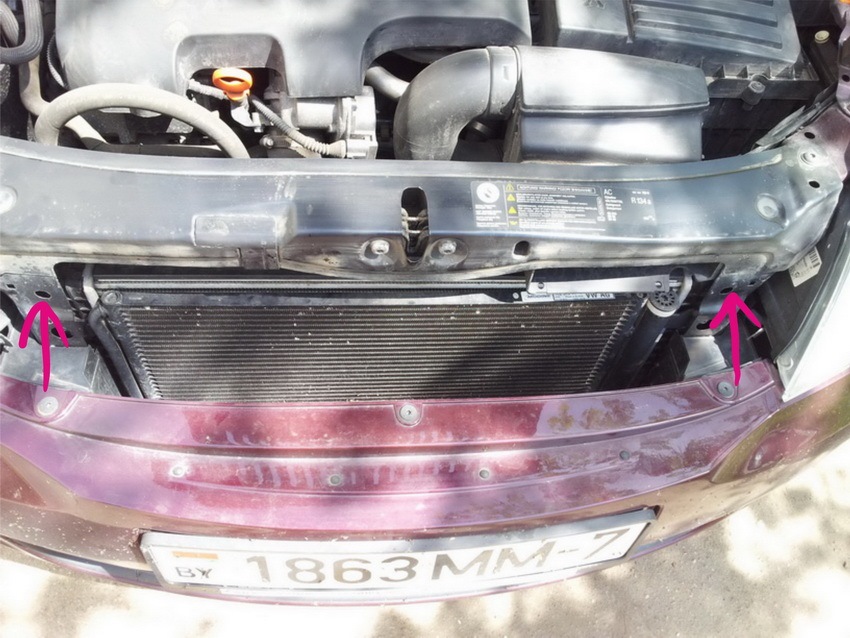Решетка для защиты радиатора. — Skoda Octavia A5 Mk2, 1,6 л, 2011 года ...