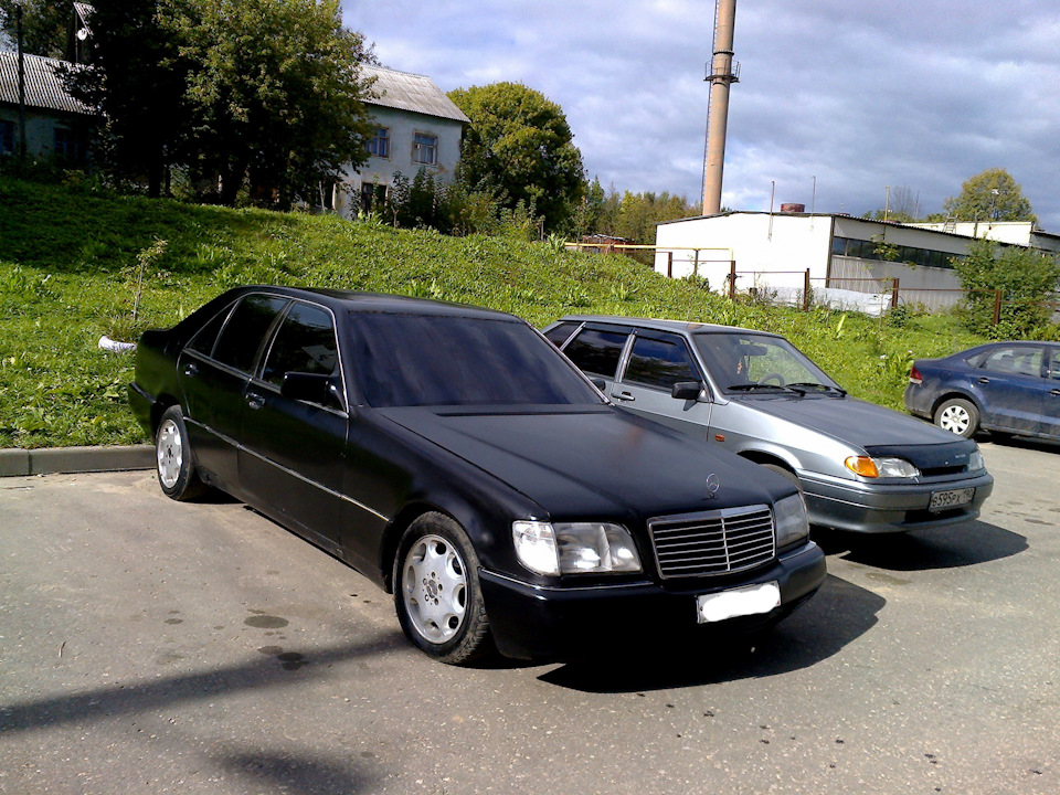 Мерседес w140 черный тонированный