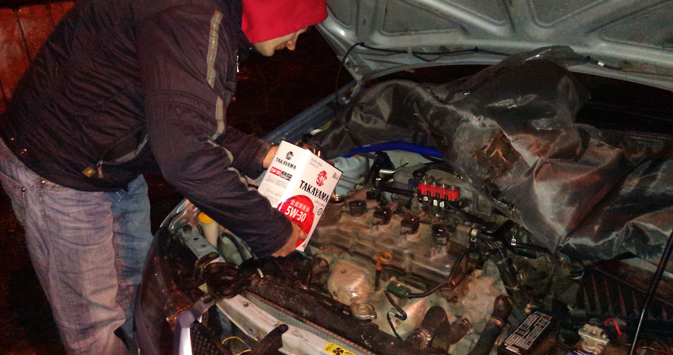 Замена масла Takayama, через трубку для масляного щупа. — Nissan Almera ...