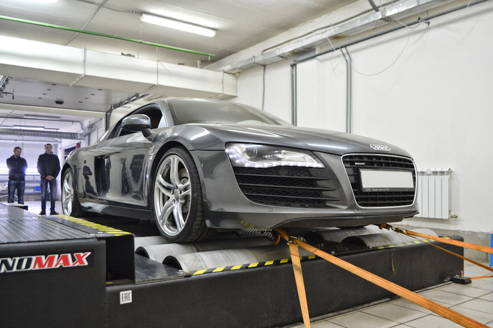 Замер мощности Audi R8 после комплекса работ