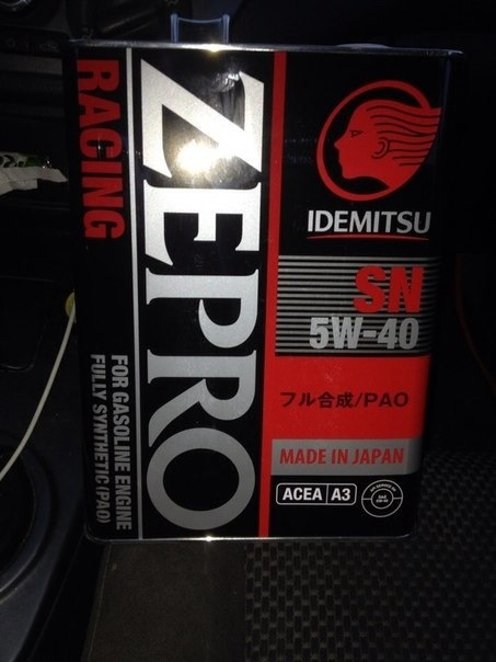 Заменил масло на IDEMITSU ZEPRO RACING 5W40 IDEMITSU ZEPRO RACING 5W40 ...