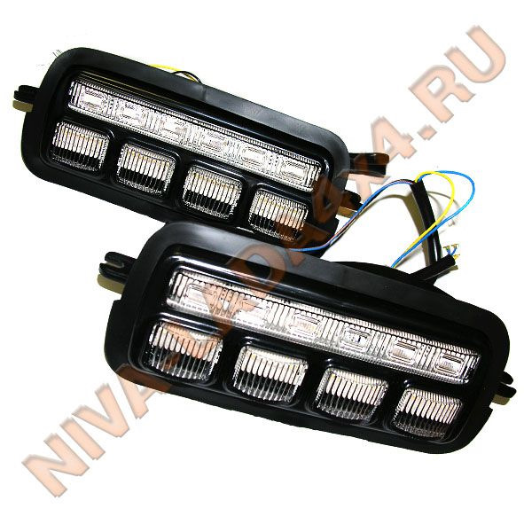 Подфарник НИВА 21214-3712010 / 21214-3712011 LED свет, c ДХО (комплект ...