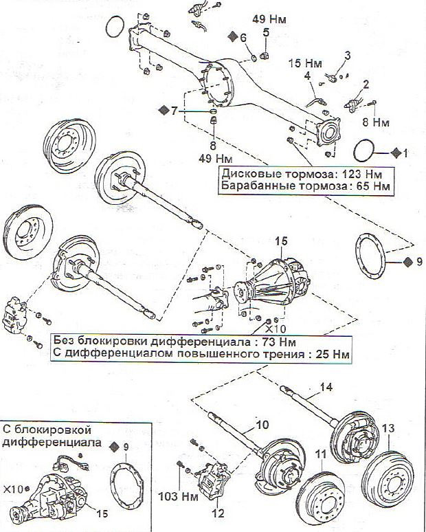 Передний мост тойота ленд крузер 80 схема