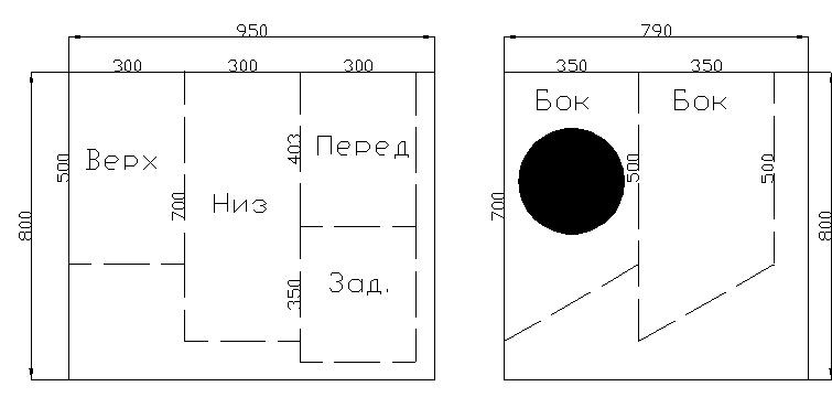 Расчет внутреннего объема короба в литрах